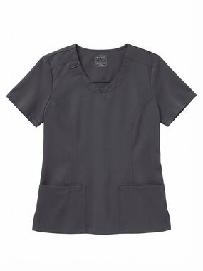 NFINITY Dark Gray V-Neck Short Sleeve Scrub Top